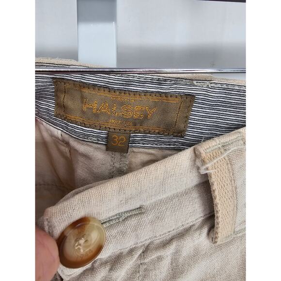 Halsey Mens Sz 32 Flat Front Chino Dress Shorts Light Beige - Picture 3 of 4